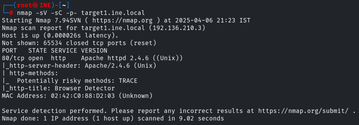 First nmap scan