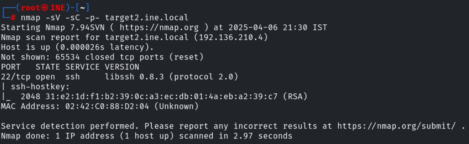 second nmap scan