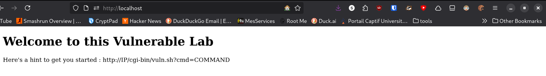 Apache server running