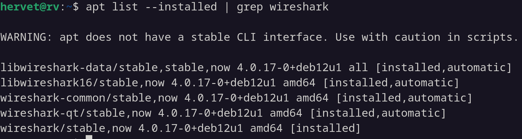 apt list --installed
